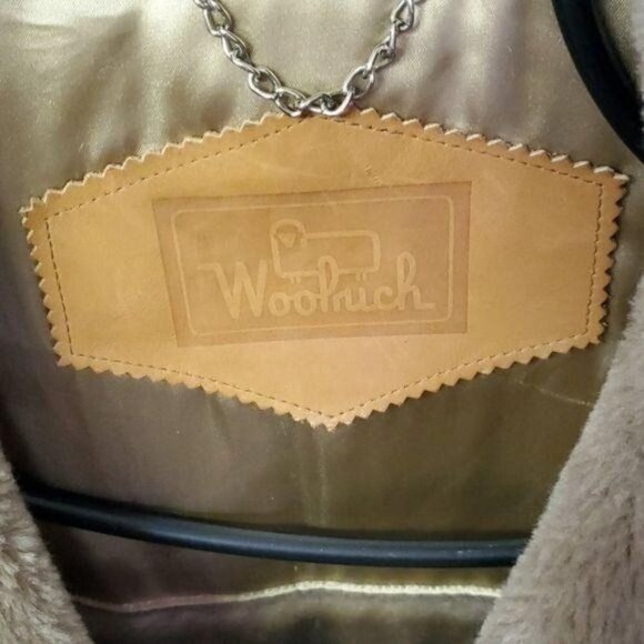 Woolrich Vintage Heavy Lined Tan Winter Sz L-40 Long Button Collared Pocket Coat - Picture 4 of 10